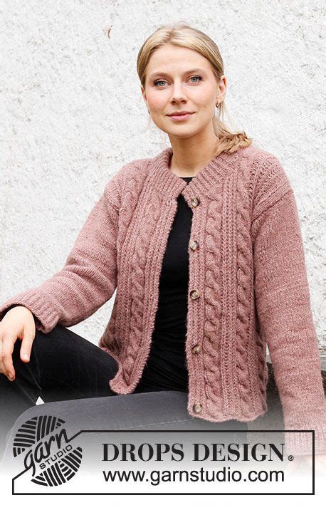 Rippling Roses Jacket Drops Free Knitting Patterns By Drops