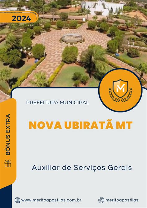 Apostila Auxiliar de Serviços Gerais Prefeitura de Nova Ubiratã MT 2024