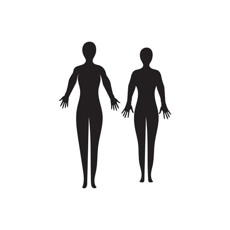 Human Full Body Icon Illustrations Black Silhouettes Of Men And Women