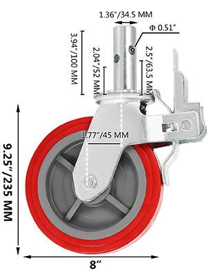 VEVOR Scaffolding Wheels Set Of 4 8 Scaffolding Casters Heavy Duty