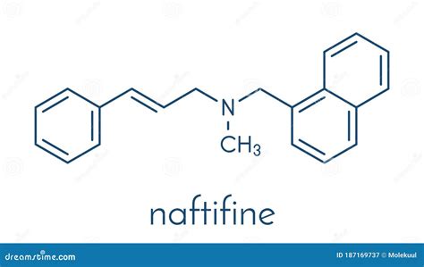 Naftifine Antifungal Drug Molecule Skeletal Formula Royalty Free