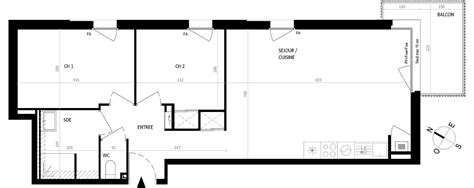 Plan Appartement T3 De 63 48 M² Neuf à Nantes Résidence « Les Jardins