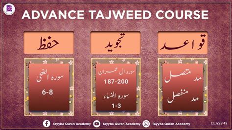 Tajweed Course Advance Class Ahkam E Tajweed Book