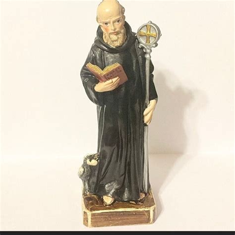 Vintage Catholic Statue Of St Benedict Of Norcia Perfect For Etsy