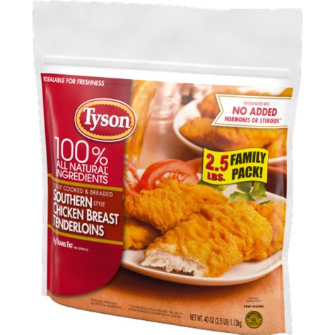 Tyson Frozen Fully Cooked Breaded Southern Style Chicken Breast 40 Oz