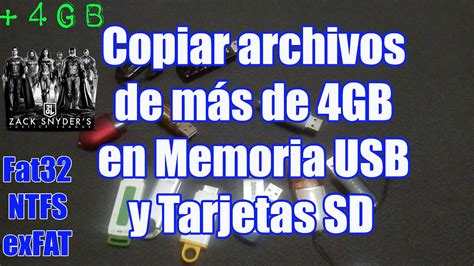 Copiar Archivos Grandes De M S De Gb En Memoria Usb O Tarjeta Sd