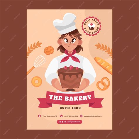 Free Vector Hand Drawn Bakery Shop Poster Template