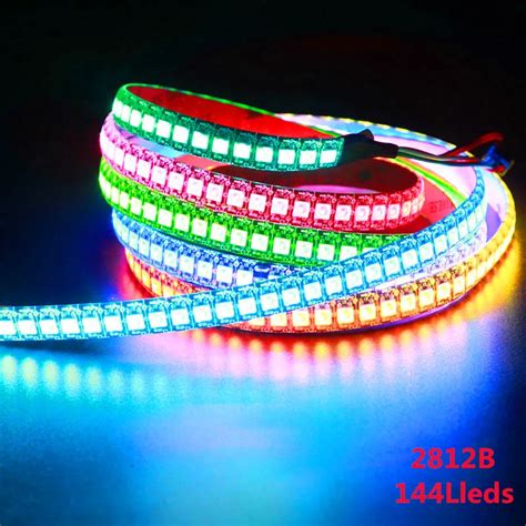 Tira De Luces LED Impermeable WS2812B DC5V 1m 4m 5m 2812 IC Integrado