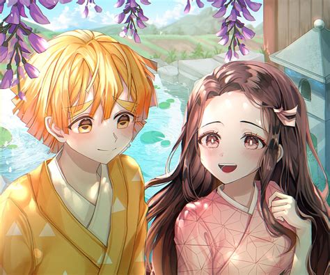 X Nezuko Kamado And Zenitsu Agatsuma Art X Resolution