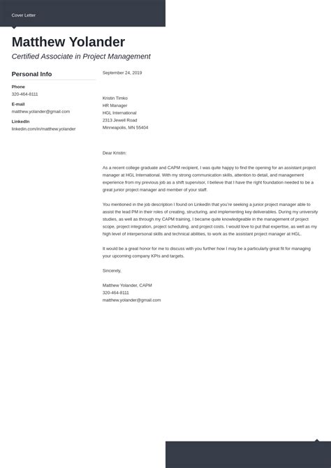 Project Manager Cover Letter Examples For 2025 Template