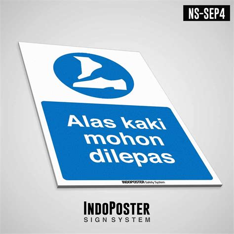 Jual Safety Sign Rambu K Pvc Ansi Iso Alas Kaki Mohon Dilepas M