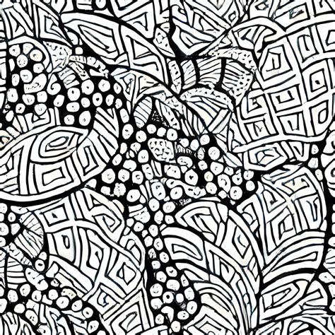 Black and White Giant Zentangle Floral Flowers and Leaves Graphic · Creative Fabrica