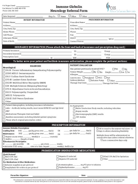 Fillable Online Intravenous Immune Globulin Patient Referral Form