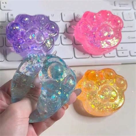 1pc Anti Stress Soft TPR Slow Rebound Sequins Maltose Pinch Toy Stress