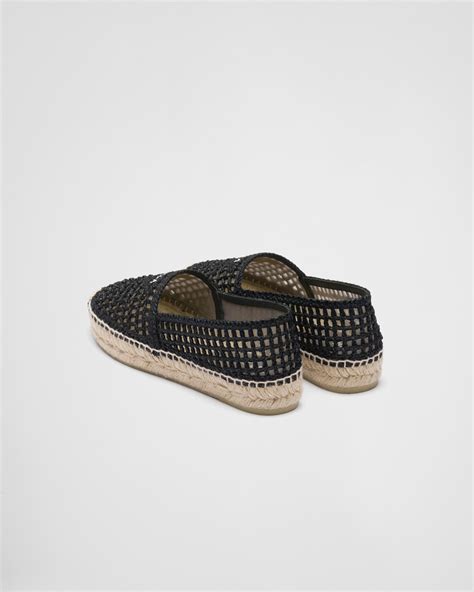 Black Crochet Espadrilles Prada