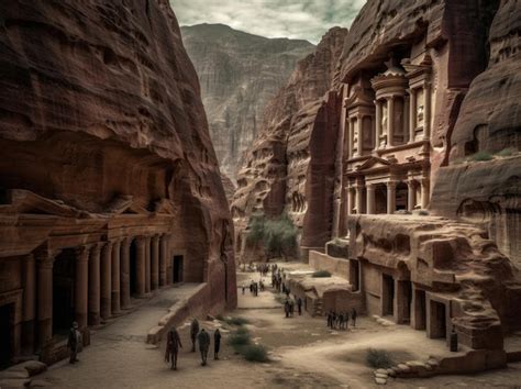 Una Vista De Las Ruinas De Petra Jordania Foto Premium