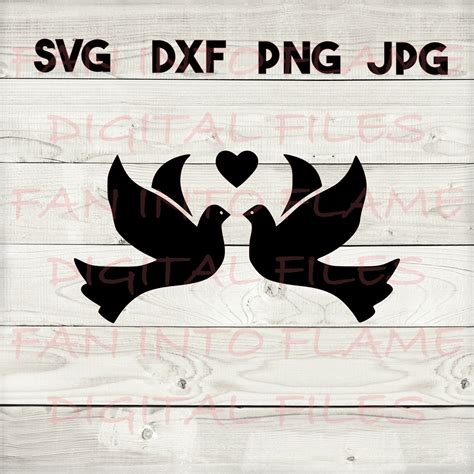 Doves Svg Dxf Png  Digital Download Silhouette Cricut Etsy