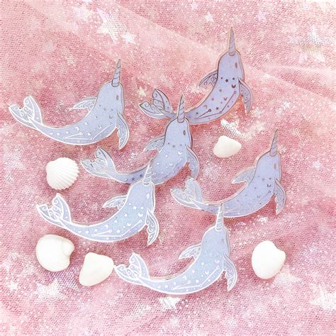 Glitter Narwhale Enamel Pin Evy Benita