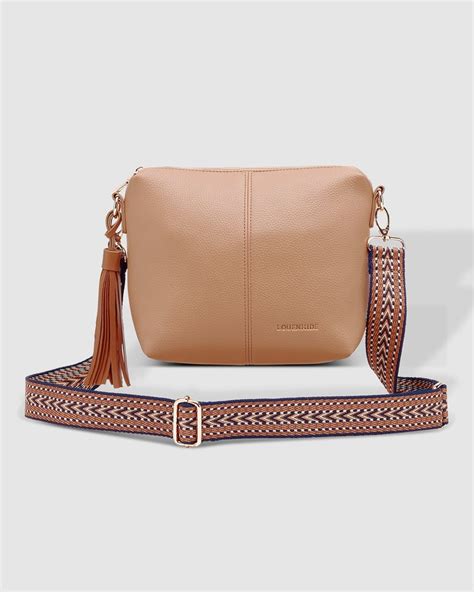 Kasey Crossbody Bag With Fun Strap Latte