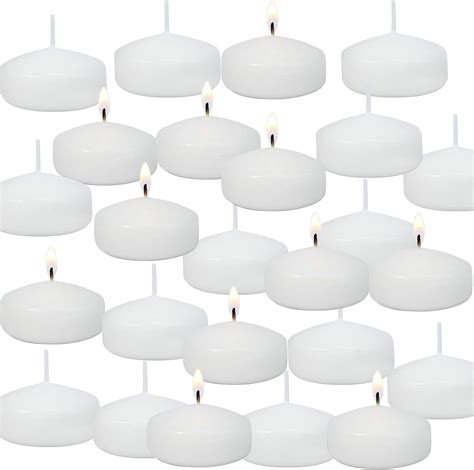 Kbllunh Bulk Pack Of 24 White Unscented 2 Inch Floating Candles For Wedding Centerpieces