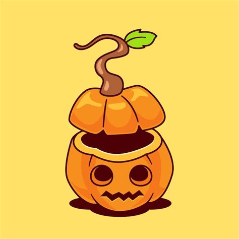 Premium Vector Cute Pumkin Icon Vector Illustration