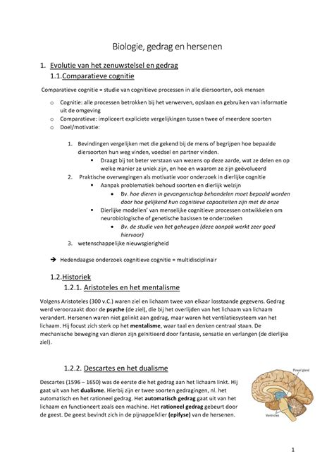 SV Biologie Samenvattingen Van Slides En Notities Biologie Gedrag