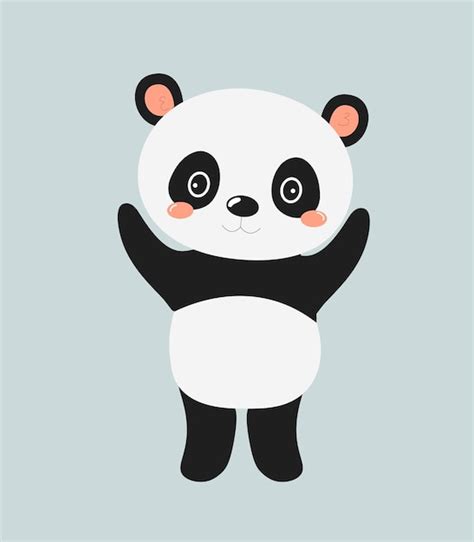 Lindo Panda De Pie Vector Premium