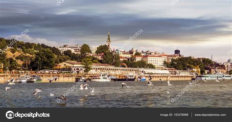 Belgrado Downtown Cloudy Sunset Panorama Porto Tur Stico Vista Da