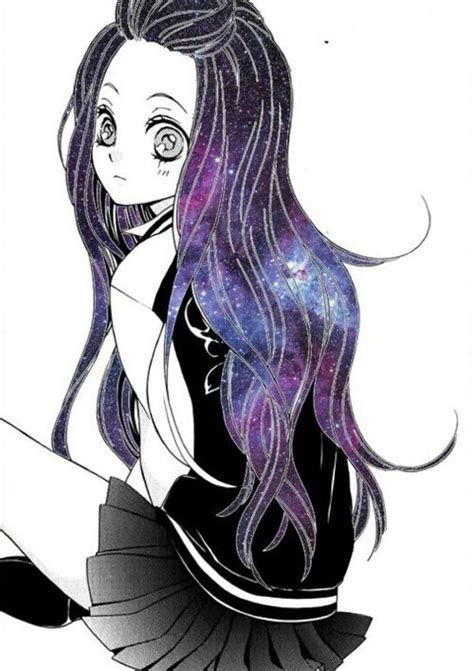 Anime Girl With Galaxy Hair