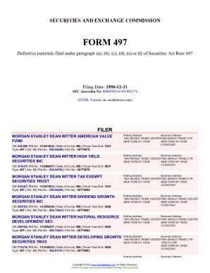 Fillable Online SEC Form 497 Unveiling The Basics Of Mutual Fund