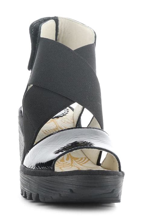 Fly London Yuba Platform Wedge Sandal In Black Luxor Modesens