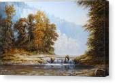 Autumn Falls Painting By Oleg Bylgakov Pixels