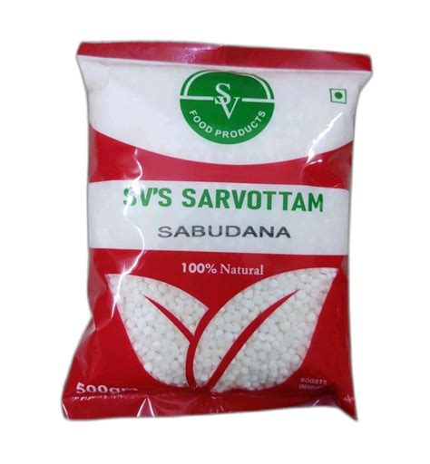 Dried Svs Sarvottam White Sabudana Packaging Type Packet Packaging