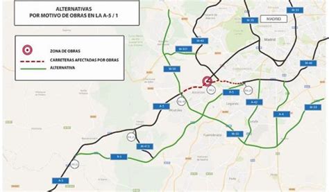 Comienzan los cortes de tráfico en el nudo que enlaza la A 5 con la M