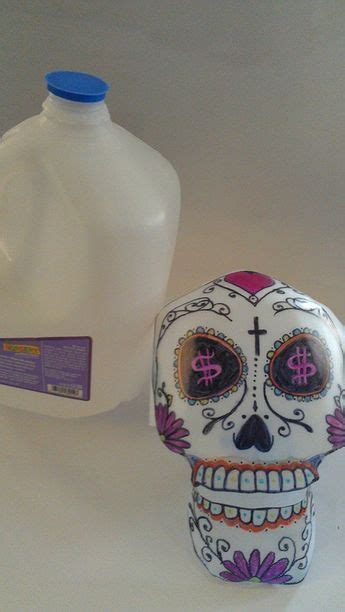 Gallon Jug Sugar Skull Craft Dia De Los Muertos We Used Sharpies For