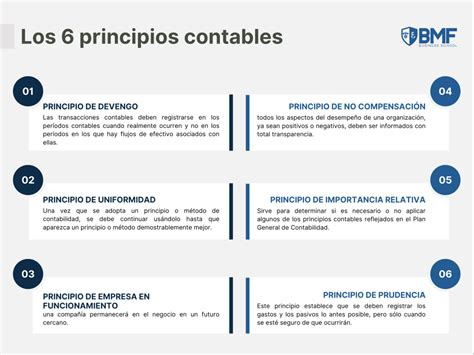 Cuáles Son Los 6 Principios Contables