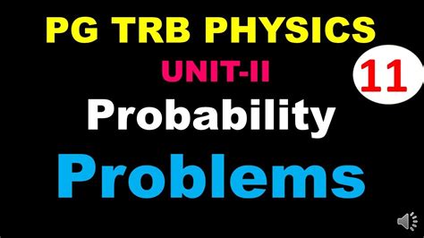 Pg Trbphysics Model Mcq 11 Unit 2 Probability Detailed