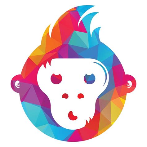 Monkey vector logo design. 12892302 Vector Art at Vecteezy