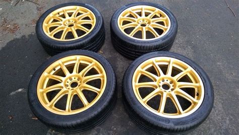 Set Of 4 Gold Rota Gra 18 75j Alloy Wheels Subaru Impreza Sti Wrx