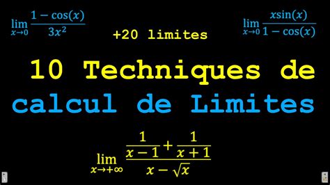 Limites Et Continuite 10 Techniques De Calcul De Limites Youtube