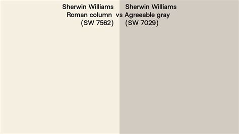 Sherwin Williams Roman Column Vs Agreeable Gray Side By Side Comparison