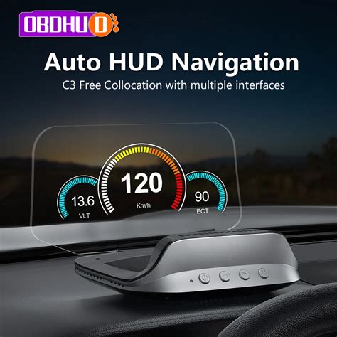 Obdhud C Plus Obd Hud Auto Navigation Projector Gps Eobd Speedometer