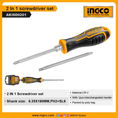 INGCO 2 In 1 Screwdriver Set AKISD0201 Albirco