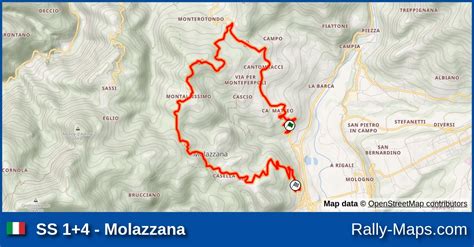 Ss Molazzana Stage Map Rally Del Ciocco E Valle Del Serchio