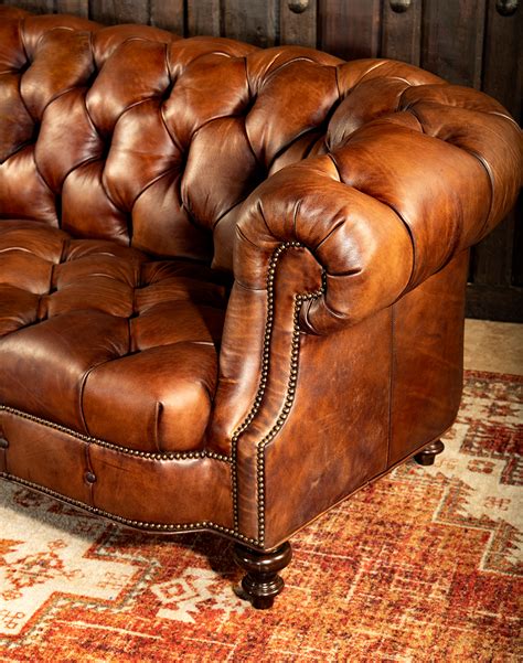 Chestnut Leather Sofa Baci Living Room