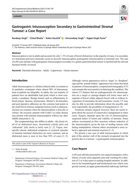 Gastrogastric Intussusception Secondary To Gastrointestinal Stromal