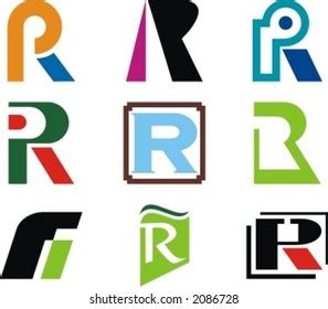 Alphabetical Logo Design Concepts Letter R Stock Vector Royalty Free