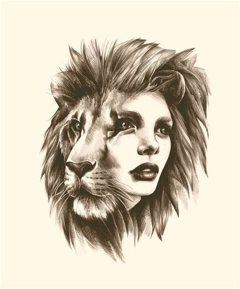 Female Lion Sketch at PaintingValley.com | Explore collection of Female ...