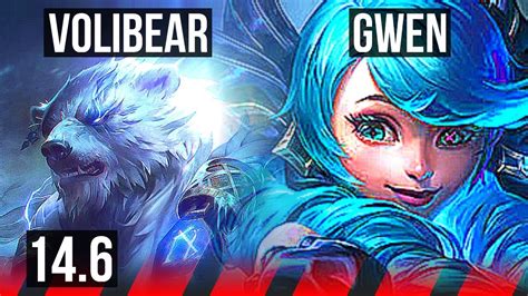 VOLIBEAR Vs GWEN TOP 6 Solo Kills 300 Games TR Master 14 6