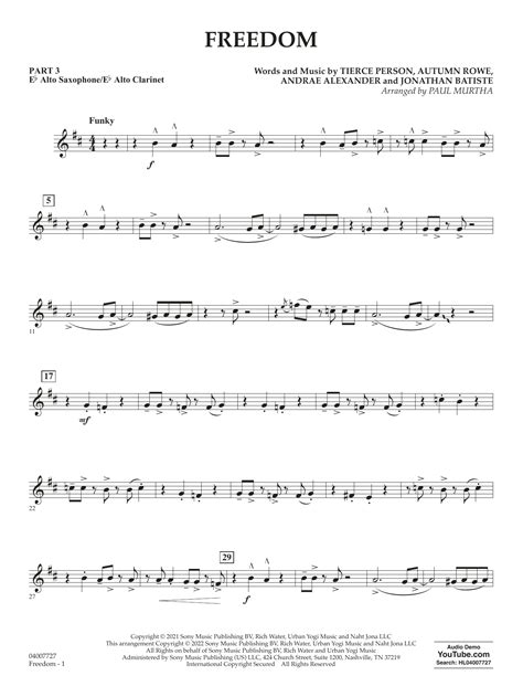 Freedom Arr Paul Murtha Pt3 Eb Alto Saxalto Clar By Jon